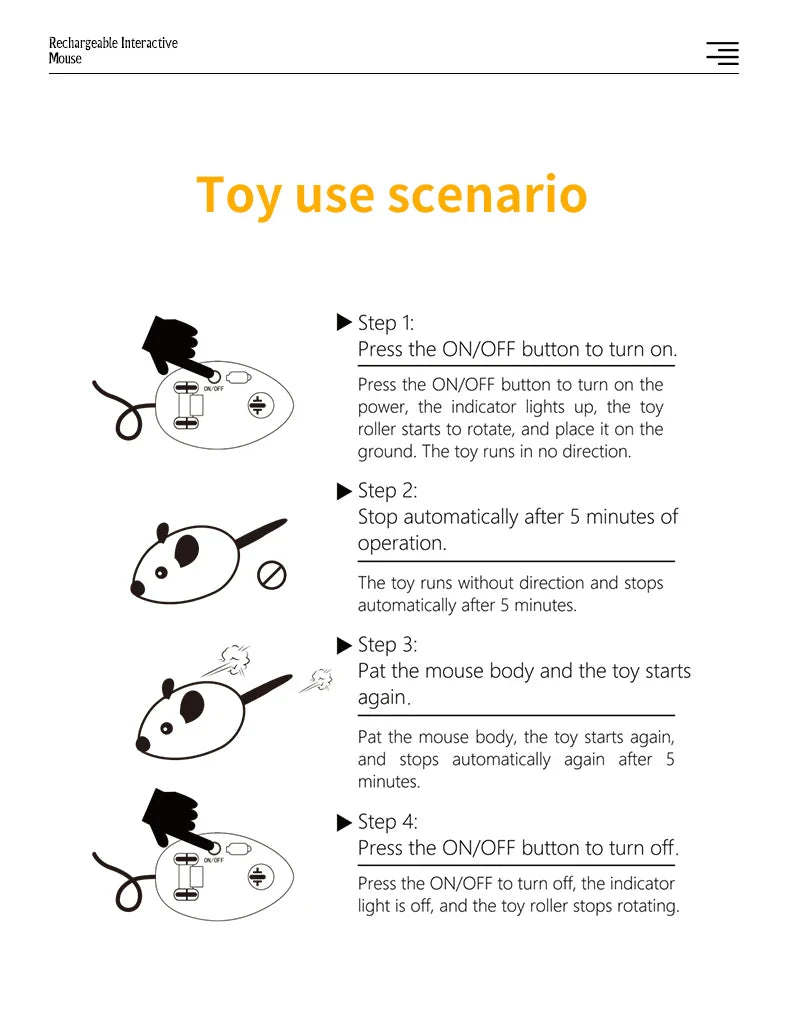 Electric Interactive Mouse Toy