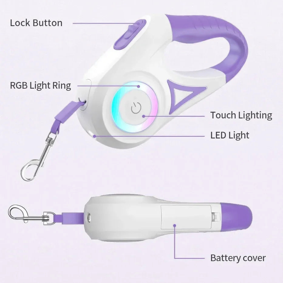 LED Retractable Dog Lead