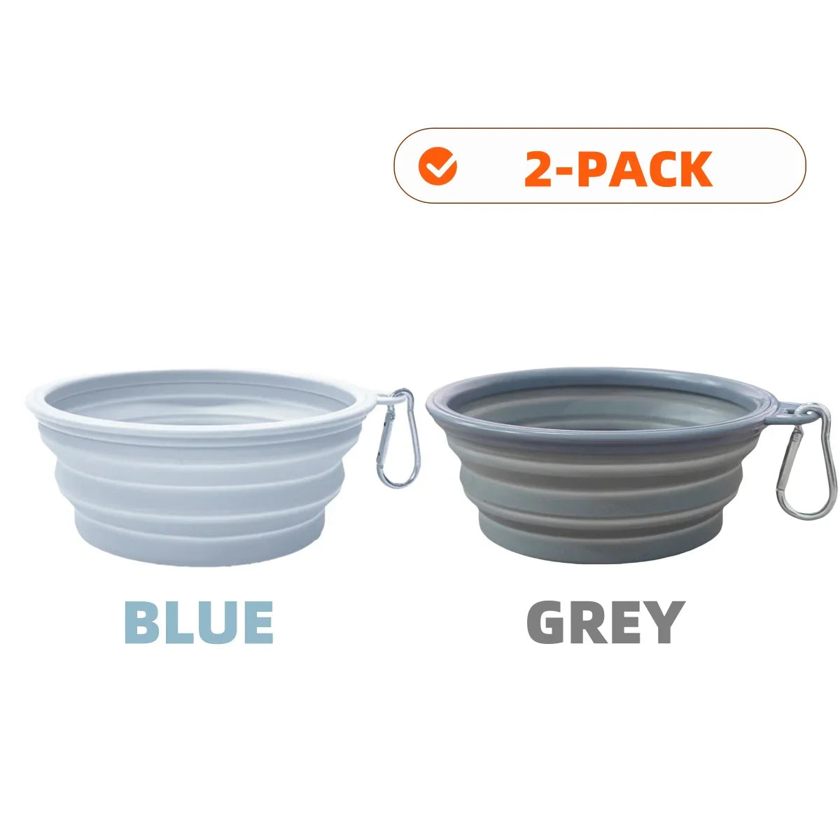 2pcs Collapsible Silicone Pet Bowls