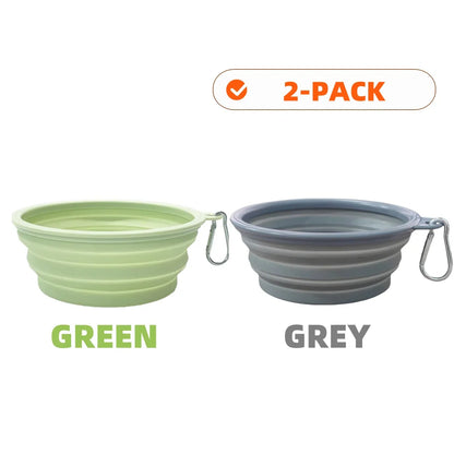 2pcs Collapsible Silicone Pet Bowls