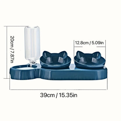 3-in-1 Tilted Cat Bowl Set