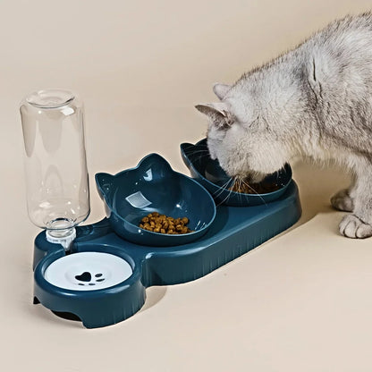3-in-1 Tilted Cat Bowl Set