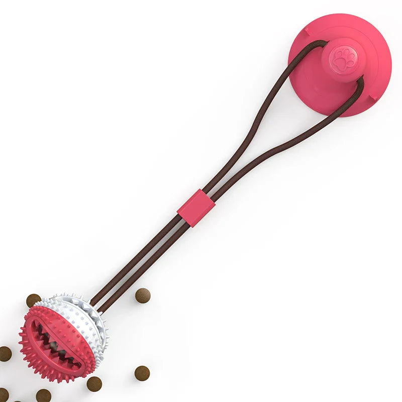 Interactive Suction Cup Dog Toy Large Dog Ball Toys Suction Cup Ropes Interactive Leaking Slow Feeder Chew Toy Toothing Clean