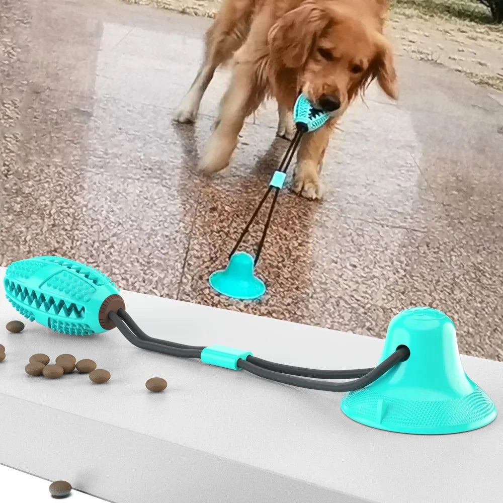 Interactive Suction Cup Dog Toy Large Dog Ball Toys Suction Cup Ropes Interactive Leaking Slow Feeder Chew Toy Toothing Clean